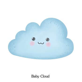 cute baby cloud cartoon drawing vector