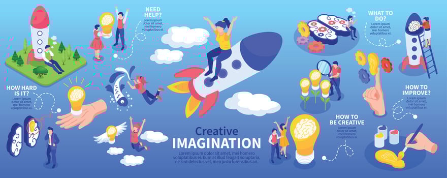 Creative Thinking Infographic Set vector