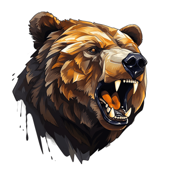 Grizzly Bear No Background Image Applicable to any context Perfect for Print on Demand Merchandise png