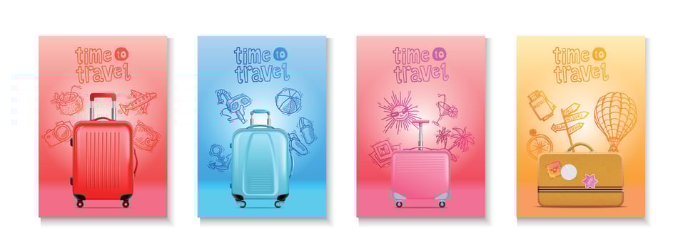 Realistic Travel Poster Set vector