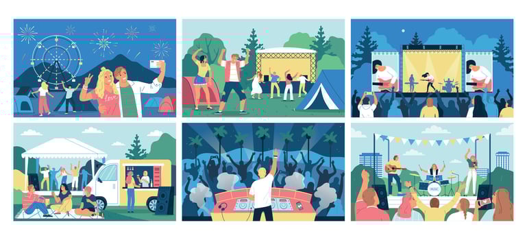 Music Open Air Set vector