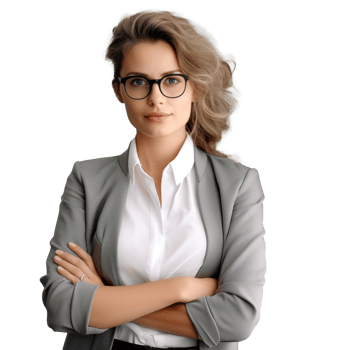 Business woman in glasses isolated png