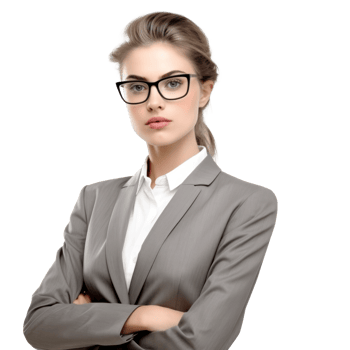 Business woman in glasses isolated png