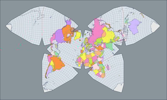 World map Waterman butterfly projection vector