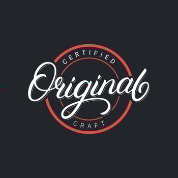 Original hand written lettering logo, label, badge, emblem, sign. Vintage retro style. Modern calligraphy, typography. Vector illustration.