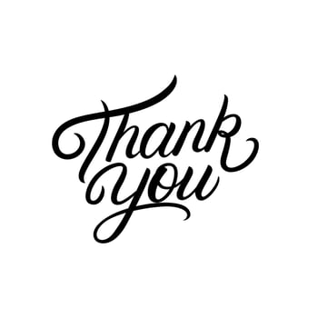 Thank You hand written lettering. Modern brush calligraphy. Vector illustration.