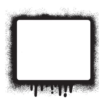 Stencil graffiti frame with black spray paint vector