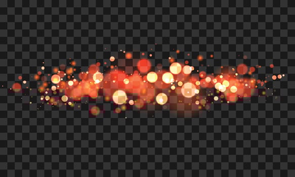 Vector realistic bokeh light effect on transparent