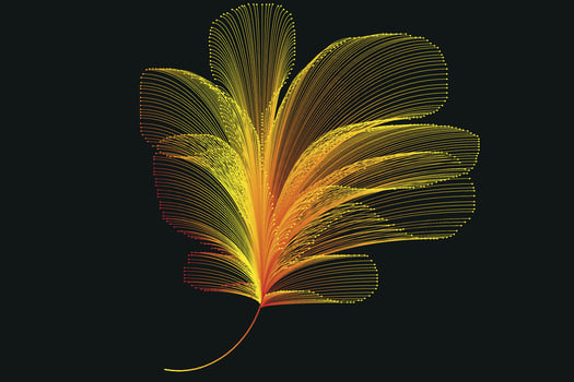 Abstract line art neon gradient vector design in the shape of a flower