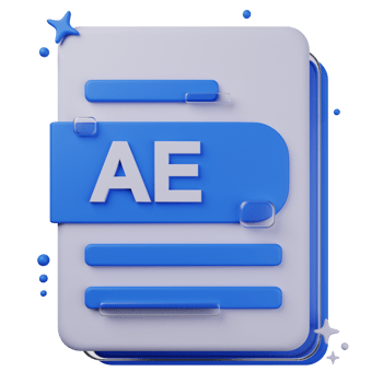 AE file format of 3D illustration. file format 3D concept. 3d rendering png