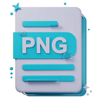 PNG file format of 3D illustration. file format 3D concept. 3d rendering