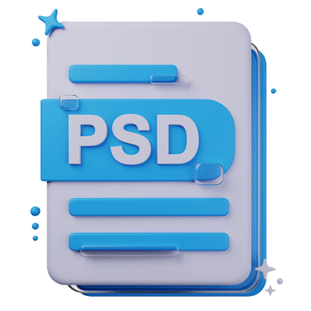 PSD file format of 3D illustration. file format 3D concept. 3d rendering png