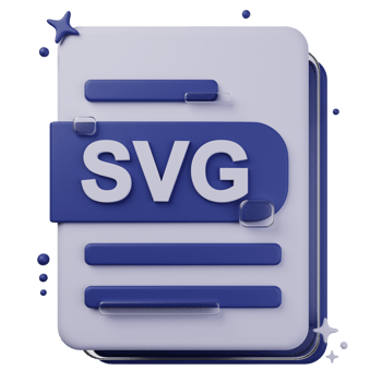 SVG file format of 3D illustration. file format 3D concept. 3d rendering png