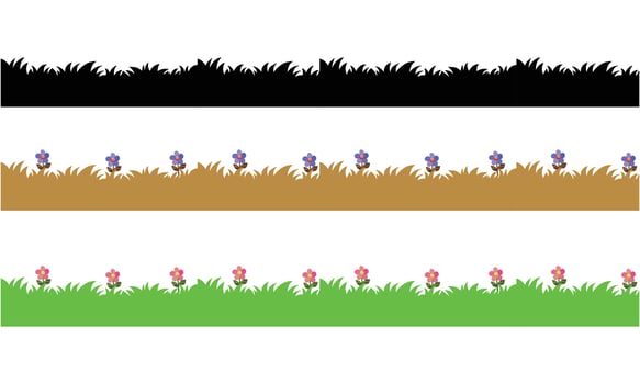 Vector detailed grass on white background.
