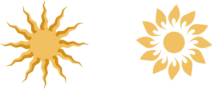 sun and flower vector