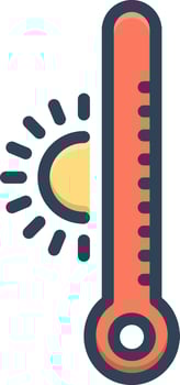 color icon for hot vector