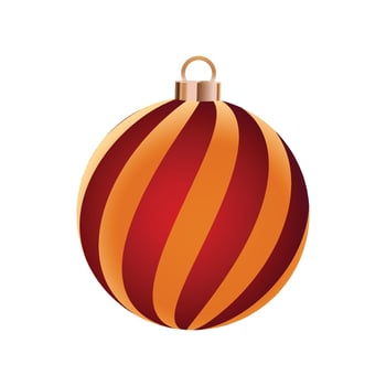 Vector red christmas ball for decoration during the christmas season 3d illustration with clipping path.