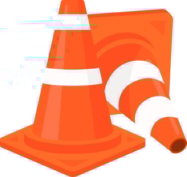 traffic cone under construction vector