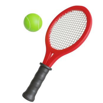racket and ball 3d render,sports equipment png