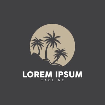 Coconut Tree Logo Design, Beach Plant Vector, Palm Tree Summer, Illustration Template vector