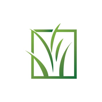 Green Grass Logo Design, Farm Landscape Illustration, Natural Scenery Vector