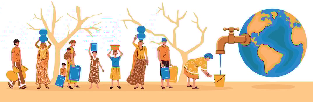 Water Scarcity Concept Composition vector
