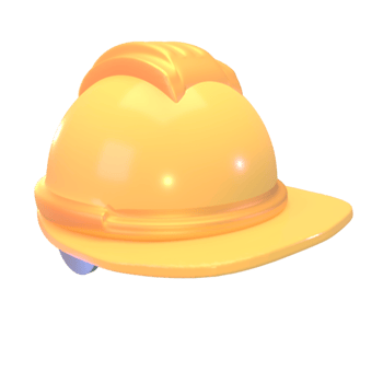 3D icon construction hat rendered isolated on the transparent background png