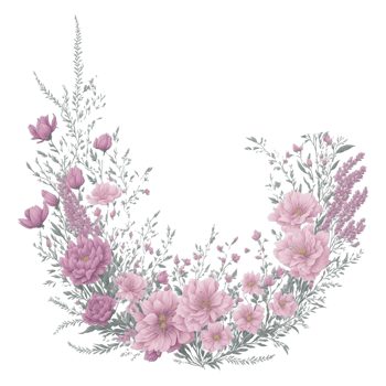 Watercolor Floral Design With Rounded Frame, Watercolor Flower,Bouquet, watercolor bouquet Flower, wedding flower, Watercolor flower Arrangement, Botanical Flower, Watercolor Decoration, Ai Generated png