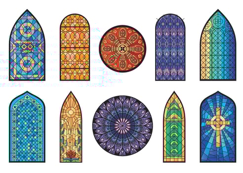 Stained Glass Mosaic Set vector