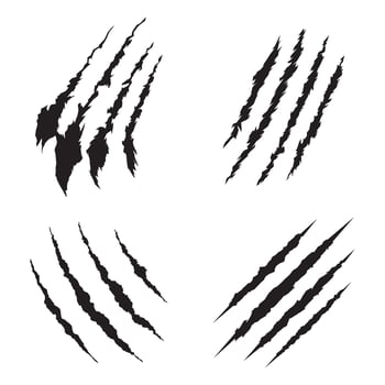 collection of beast claw in hand drawing, monster claw vector
