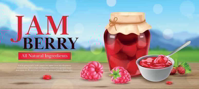Realistic Jam Poster vector