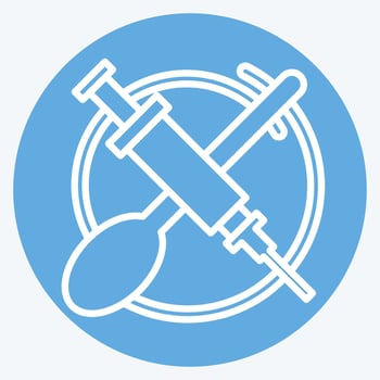 Icon Heroine. related to Addiction Dictionary symbol. blue eyes style. simple design editable. simple illustration vector