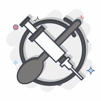 Icon Heroine. related to Addiction Dictionary symbol. comic style. simple design editable. simple illustration vector