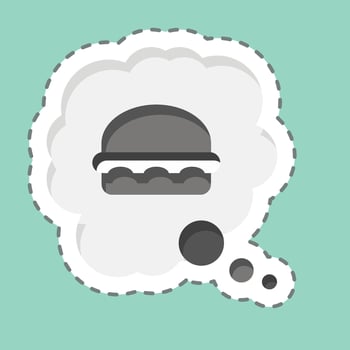 Sticker line cut Eating Disorder. related to Addiction Dictionary symbol. simple design editable. simple illustration vector