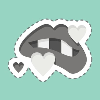 Sticker line cut Sex. related to Addiction Dictionary symbol. simple design editable. simple illustration vector