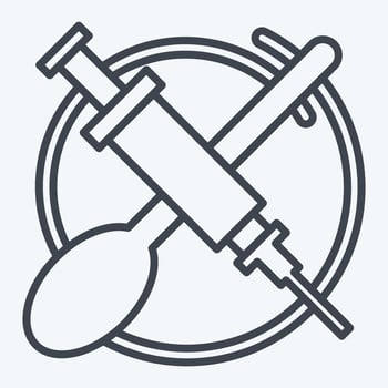 Icon Heroine. related to Addiction Dictionary symbol. line style. simple design editable. simple illustration vector
