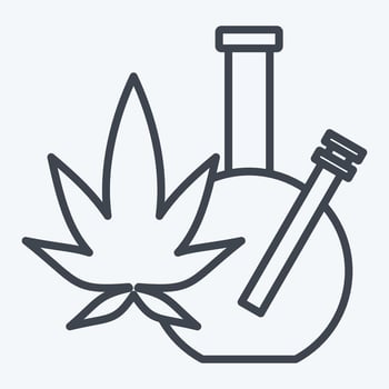Icon Marijuana. related to Addiction Dictionary symbol. line style. simple design editable. simple illustration vector