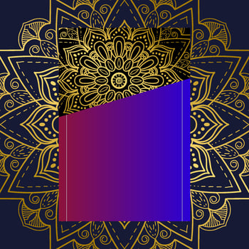 Gradient background with golden mandala ornament vector