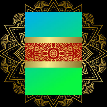 Gradient background with golden mandala ornament vector
