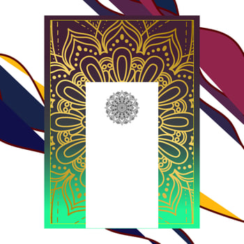 Gradient background with golden mandala ornament vector
