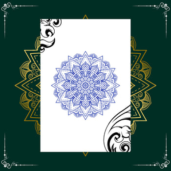 Background template with mandala pattern design vector