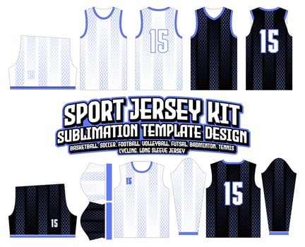 Hexagon Gradient Outline Basketball Jersey Design Sportswear Template vector