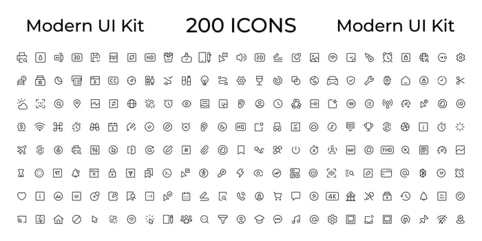 Mega set of ui ux icons, user interface icon set collection vector
