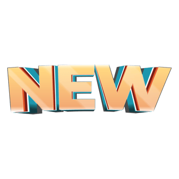 New Label text effect png, new product text png