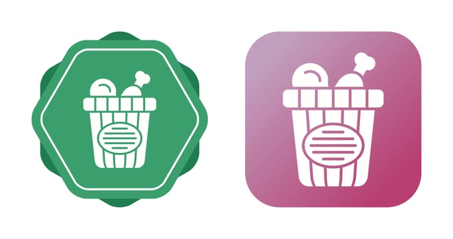 Chicken Bucket Vector Icon