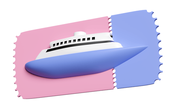 3d cruise ship ticket booking, summer travel service, planning traveler's tourism isolated. 3d render illustration png