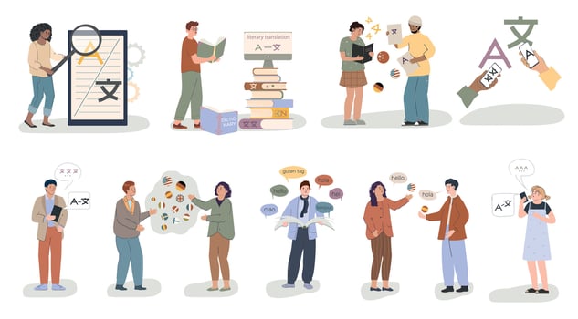 Translation Service Flat Set vector