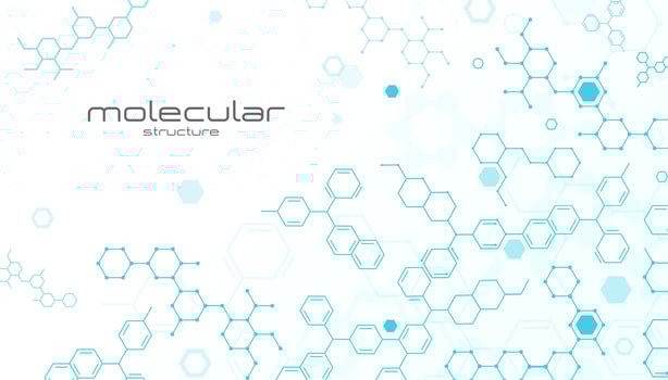 Molecule background, science molecular structure vector