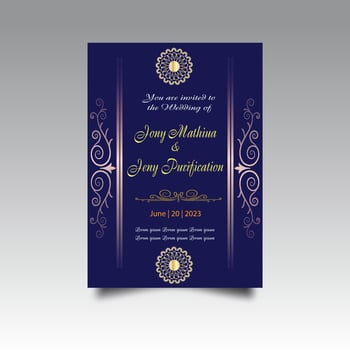 Luxury wedding invitation card design set. Luxury vintage golden vector invitation card template