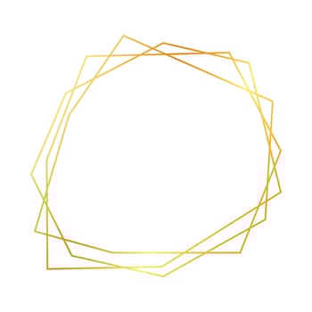 Gold geometric polygonal frame vector